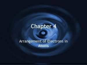 Chapter 4 Arrangement of Electrons in Atoms I