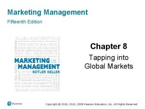 Marketing Management Fifteenth Edition Chapter 8 Tapping into