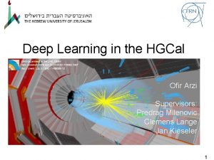 Deep Learning in the HGCal Ofir Arzi Supervisors