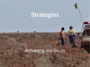 Strategies Achieving our Goals Making the plan Strategies