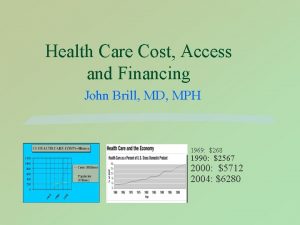 Health Care Cost Access and Financing John Brill