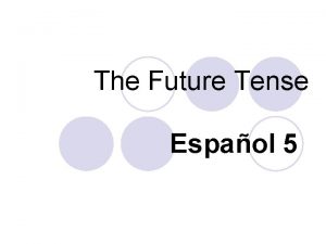 The Future Tense Espaol 5 The Future Tense