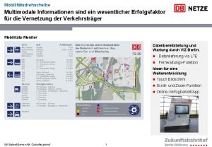 Mobilittsdrehscheibe Multimodale Informationen sind ein wesentlicher Erfolgsfaktor fr