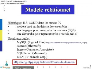 ENSGI Cours MSI 2 A Relationnel et SQL