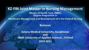 KZFIN Joint Master in Nursing Management Master of