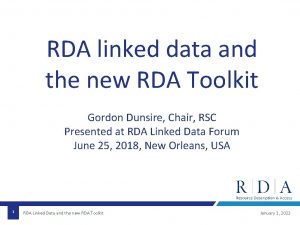 RDA linked data and the new RDA Toolkit