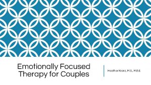 Emotionally Focused Therapy for Couples Heather Kranz M