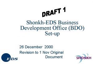 ShonkhEDS Business Development Office BDO Setup 26 December