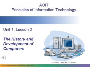 AOIT Principles of Information Technology Unit 1 Lesson