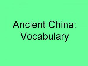 Ancient China Vocabulary Analects a collection of teachings