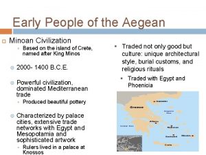 Early People of the Aegean Minoan Civilization 2000