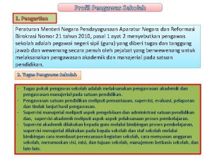 Profil Pengawas Sekolah 1 Pengertian Peraturan Menteri Negara