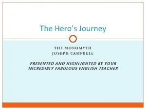 The Heros Journey THE MONOMYTH JOSEPH CAMPBELL PRESENTED
