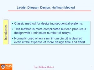 Introduction Ladder Diagram Design Huffman Method Classic method