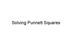 Solving Punnett Squares Vocabulary Review Dominant The trait