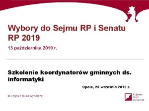 Wybory do Sejmu RP i Senatu RP 2019