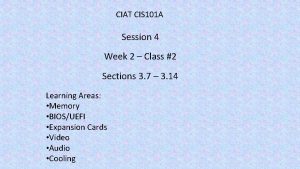 CIAT CIS 101 A Session 4 Week 2