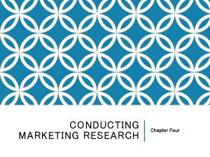 CONDUCTING MARKETING RESEARCH Chapter Four CONDUCTING MARKETING RESEARCH