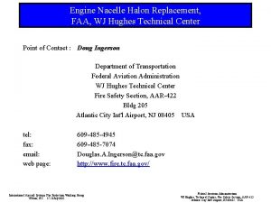 Engine Nacelle Halon Replacement FAA WJ Hughes Technical