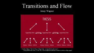 Transitions and Flow Jenny Wagner Schaefer Megan How