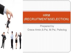 HRM RECRUITMENTSELECTION Prepared by Grace Amin S Psi