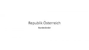 Republik sterreich Bundeslnder WIEN Flche 415 km 2