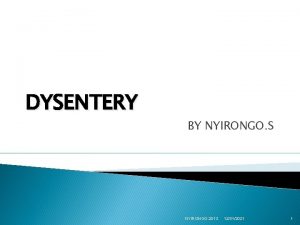 DYSENTERY BY NYIRONGO S NYIRONGO 2013 12312021 1