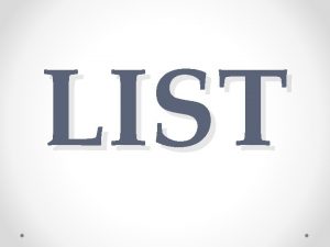 LIST List Funkce listu Probh v nm fotosyntza