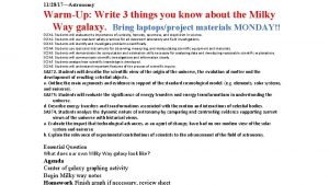 112817Astronomy WarmUp Write 3 things you know about