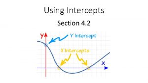 Using Intercepts Section 4 2 Objectives Find x