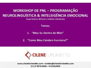 WORKSHOP DE PNL PROGRAMAO NEUROLINGUSTICA INTELEIGNCIA EMOCIONAL Carga