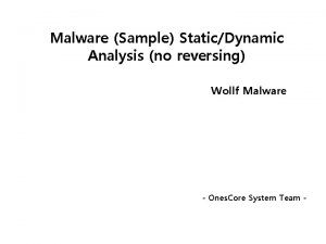 Malware Sample StaticDynamic Analysis no reversing Wollf Malware