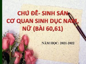 CHU SINH SA N C QUAN SINH DC