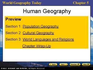 World Geography Today Chapter 5 Human Geography Preview