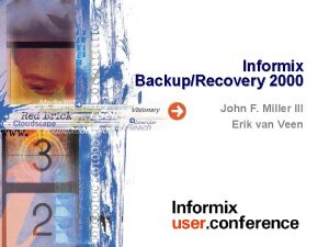 Informix BackupRecovery 2000 John F Miller III Erik