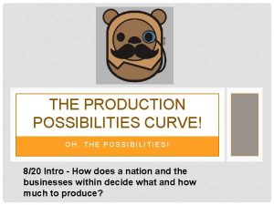 THE PRODUCTION POSSIBILITIES CURVE OH THE POSSIBILITIES 820