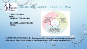 EVALUACIN DIAGNSTICA DE ENTRADA COMPETENCIAS DEL REA CIENCIA