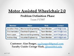 Motor Assisted Wheelchair 2 0 Problem Definition Phase