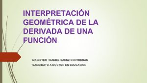 INTERPRETACIN GEOMTRICA DE LA DERIVADA DE UNA FUNCIN