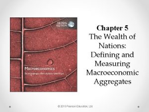 Chapter 5 The Wealth of Nations Defining and