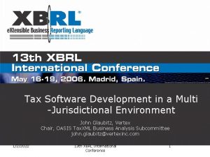 Tax Software Development in a Multi Jurisdictional Environment