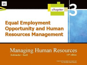 95 Equal Employment Opportunity and Human Resources Management