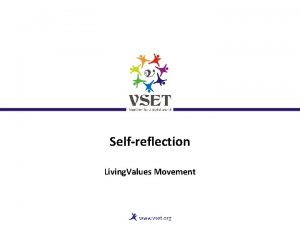 Selfreflection Living Values Movement Good day Welcome to