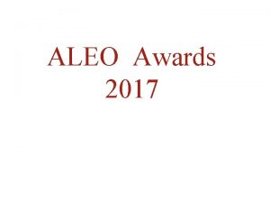 ALEO Awards 2017 Winner Wendy Bixby Colchester Borough