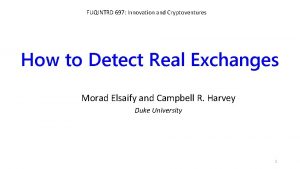 FUQINTRD 697 Innovation and Cryptoventures How to Detect