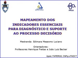 MAPEAMENTO DOS INDICADORES ESSENCIAIS PARA DIAGNSTICO E E