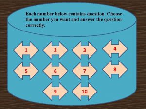 Each number below contains question Choose the number