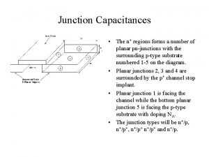 Junction Capacitances The n regions forms a number