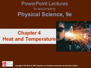 Power Point Lectures to accompany Physical Science 9