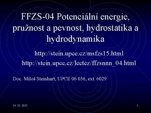FFZS04 Potenciln energie prunost a pevnost hydrostatika a